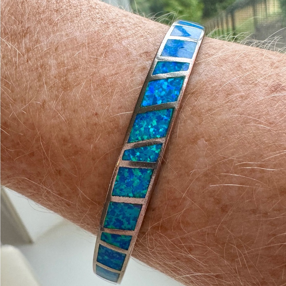Silver & Blue Opal Bracelet
